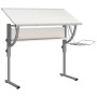 White and gray wood and steel drawing table 110x53x(58-87) cm by vidaXL, Desks - Ref: Foro24-340928, Price: 70,40 €, Discount: %