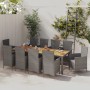 Set de comedor de jardín 11 pzas y cojines ratán sintético gris de vidaXL, Conjuntos de jardín - Ref: Foro24-3094894, Precio:...