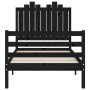 Bed frame with black solid wood headboard 90x200 cm by vidaXL, Beds and slatted bases - Ref: Foro24-3194170, Price: 130,17 €,...