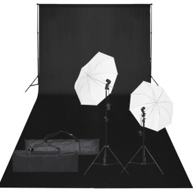 Photo studio kit with lighting set and background by vidaXL, Flashes and studio lighting - Ref: Foro24-3094640, Price: 156,42...