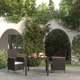 3-piece garden dining set and black synthetic rattan cushions by vidaXL, Garden sets - Ref: Foro24-3094925, Price: 283,99 €, ...