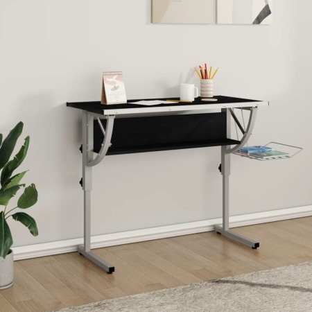 Drawing table made of wood and black and gray steel, measuring 110x53x(58-87) cm. by vidaXL, Desks - Ref: Foro24-340929, Pric...