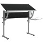 Drawing table made of wood and black and gray steel, measuring 110x53x(58-87) cm. by vidaXL, Desks - Ref: Foro24-340929, Pric...