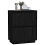 Sideboard aus massivem schwarzem Kiefernholz, 60 x 34 x 75 cm von vidaXL, Sideboards - Ref: Foro24-813379, Preis: 69,21 €, Ra...