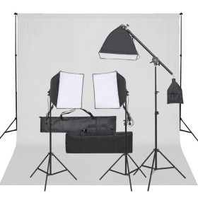 Photo studio kit with lighting set and background by vidaXL, Flashes and studio lighting - Ref: Foro24-3094680, Price: 209,43...