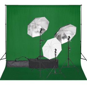 Kit de estudio fotográfico con set de luces y fondo de vidaXL, Flashes e iluminaciones de estudio - Ref: Foro24-3094700, Prec...