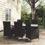 Garten-Essgruppe 7-teilig aus schwarzem synthetischem Rattan von vidaXL, Gartensets - Ref: Foro24-3094869, Preis: 496,62 €, R...