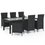 Garden dining set 7 pieces black synthetic rattan by vidaXL, Garden sets - Ref: Foro24-3094869, Price: 519,54 €, Discount: %