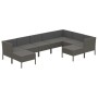 Set de muebles de jardín 9 pzas y cojines ratán sintético gris de vidaXL, Conjuntos de jardín - Ref: Foro24-3094434, Precio: ...