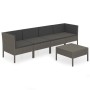 Set de muebles de jardín 5 pzas y cojines ratán sintético gris de vidaXL, Conjuntos de jardín - Ref: Foro24-3094338, Precio: ...