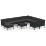 Set muebles de jardín 11 pzas y cojines ratán sintético negro de vidaXL, Conjuntos de jardín - Ref: Foro24-3094505, Precio: 7...