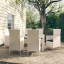 Garden dining set 7 pieces and white synthetic rattan cushions by vidaXL, Garden sets - Ref: Foro24-3094899, Price: 540,69 €,...