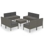 Set de muebles de jardín 9 pzas y cojines ratán sintético gris de vidaXL, Conjuntos de jardín - Ref: Foro24-3094318, Precio: ...