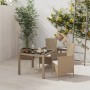 Set de comedor de jardín 3 pzas y cojines ratán sintético beige de vidaXL, Conjuntos de jardín - Ref: Foro24-3094901, Precio:...