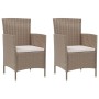 Set de comedor de jardín 3 pzas y cojines ratán sintético beige de vidaXL, Conjuntos de jardín - Ref: Foro24-3094901, Precio:...