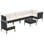 Set de muebles de jardín 8 pzas y cojines ratán sintético negro de vidaXL, Conjuntos de jardín - Ref: Foro24-3094388, Precio:...