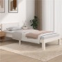 Estructura de cama madera maciza de pino blanco 90x200 cm de vidaXL, Camas y somieres - Ref: Foro24-833110, Precio: 136,67 €,...