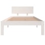 Estructura de cama madera maciza de pino blanco 90x200 cm de vidaXL, Camas y somieres - Ref: Foro24-833110, Precio: 136,67 €,...