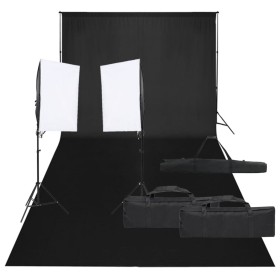 Photo studio kit with lighting set and background by vidaXL, Flashes and studio lighting - Ref: Foro24-3094750, Price: 190,48...