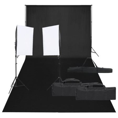 Photo studio kit with lighting set and background by vidaXL, Flashes and studio lighting - Ref: Foro24-3094750, Price: 191,76...