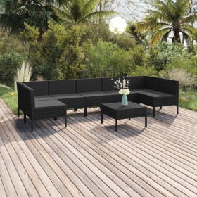 8-teiliges Gartenmöbel-Set und schwarze synthetische Rattankissen von vidaXL, Gartensets - Ref: Foro24-3094593, Preis: 564,99...