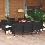 9-teiliges Gartenmöbel-Set und schwarze synthetische Rattankissen von vidaXL, Gartensets - Ref: Foro24-3095014, Preis: 707,12...