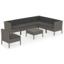 Set de muebles de jardín 8 pzas y cojines ratán sintético gris de vidaXL, Conjuntos de jardín - Ref: Foro24-3094442, Precio: ...