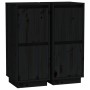 Aparador 2 uds madera maciza de pino negro 31,5x34x75 cm de vidaXL, Aparadores - Ref: Foro24-813389, Precio: 77,19 €, Descuen...