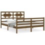 Estructura de cama con cabecero madera marrón miel 160x200 cm de vidaXL, Camas y somieres - Ref: Foro24-3194454, Precio: 173,...