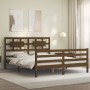 Estructura de cama con cabecero madera marrón miel 160x200 cm de vidaXL, Camas y somieres - Ref: Foro24-3194454, Precio: 173,...