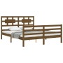 Estructura de cama con cabecero madera marrón miel 160x200 cm de vidaXL, Camas y somieres - Ref: Foro24-3194454, Precio: 173,...