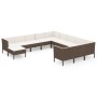 Set muebles de jardín 12 pzas y cojines ratán sintético marrón de vidaXL, Conjuntos de jardín - Ref: Foro24-3094523, Precio: ...