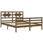 Estructura de cama con cabecero madera marrón miel 160x200 cm de vidaXL, Camas y somieres - Ref: Foro24-3194454, Precio: 173,...