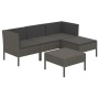 Set de muebles de jardín 5 pzas y cojines ratán sintético gris de vidaXL, Conjuntos de jardín - Ref: Foro24-3094378, Precio: ...