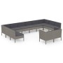 Set de muebles de jardín 12 pzas y cojines ratán sintético gris de vidaXL, Conjuntos de jardín - Ref: Foro24-3094626, Precio:...