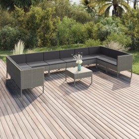 11-teiliges Gartenmöbel-Set und graue synthetische Rattankissen von vidaXL, Gartensets - Ref: Foro24-3094634, Preis: 779,99 €...