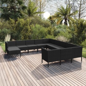 Garden furniture set 12 pieces and black synthetic rattan cushions by vidaXL, Garden sets - Ref: Foro24-3094525, Price: 915,9...