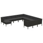 Set muebles de jardín 12 pzas y cojines ratán sintético negro de vidaXL, Conjuntos de jardín - Ref: Foro24-3094525, Precio: 9...