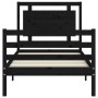 Bed frame with black solid wood headboard 90x200 cm by vidaXL, Beds and slatted bases - Ref: Foro24-3194040, Price: 125,13 €,...