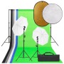 Fotostudio-Set mit Lichtset, Hintergrund und Reflektor von vidaXL, Blitze und Studiobeleuchtung - Ref: Foro24-3094732, Preis:...