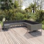 Set de muebles de jardín 11 pzas y cojines ratán sintético gris de vidaXL, Conjuntos de jardín - Ref: Foro24-3094518, Precio:...