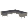 Set de muebles de jardín 11 pzas y cojines ratán sintético gris de vidaXL, Conjuntos de jardín - Ref: Foro24-3094518, Precio:...