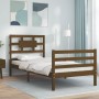 Honey brown solid wood bed frame and headboard 100x200 cm by vidaXL, Beds and slatted bases - Ref: Foro24-3194434, Price: 119...