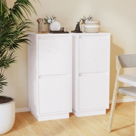 Sideboard 2 pcs solid white pine wood 31.5x34x75 cm by vidaXL, Sideboards - Ref: Foro24-813383, Price: 65,39 €, Discount: %