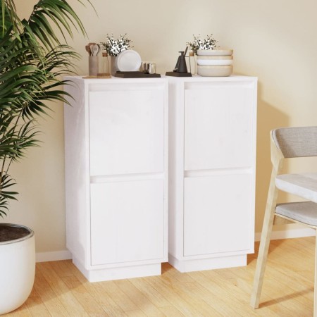 Sideboard 2 pcs solid white pine wood 31.5x34x75 cm by vidaXL, Sideboards - Ref: Foro24-813383, Price: 65,99 €, Discount: %