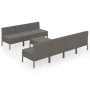 Set de muebles de jardín 8 pzas y cojines ratán sintético gris de vidaXL, Conjuntos de jardín - Ref: Foro24-3094330, Precio: ...