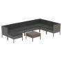 Set de muebles de jardín 9 pzas y cojines ratán sintético gris de vidaXL, Conjuntos de jardín - Ref: Foro24-3094426, Precio: ...