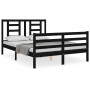 Estructura de cama con cabecero madera maciza negro 120x200 cm de vidaXL, Camas y somieres - Ref: Foro24-3194700, Precio: 159...