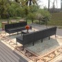 Set de muebles de jardín 8 pzas y cojines ratán sintético negro de vidaXL, Conjuntos de jardín - Ref: Foro24-3094329, Precio:...