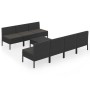 Set de muebles de jardín 8 pzas y cojines ratán sintético negro de vidaXL, Conjuntos de jardín - Ref: Foro24-3094329, Precio:...